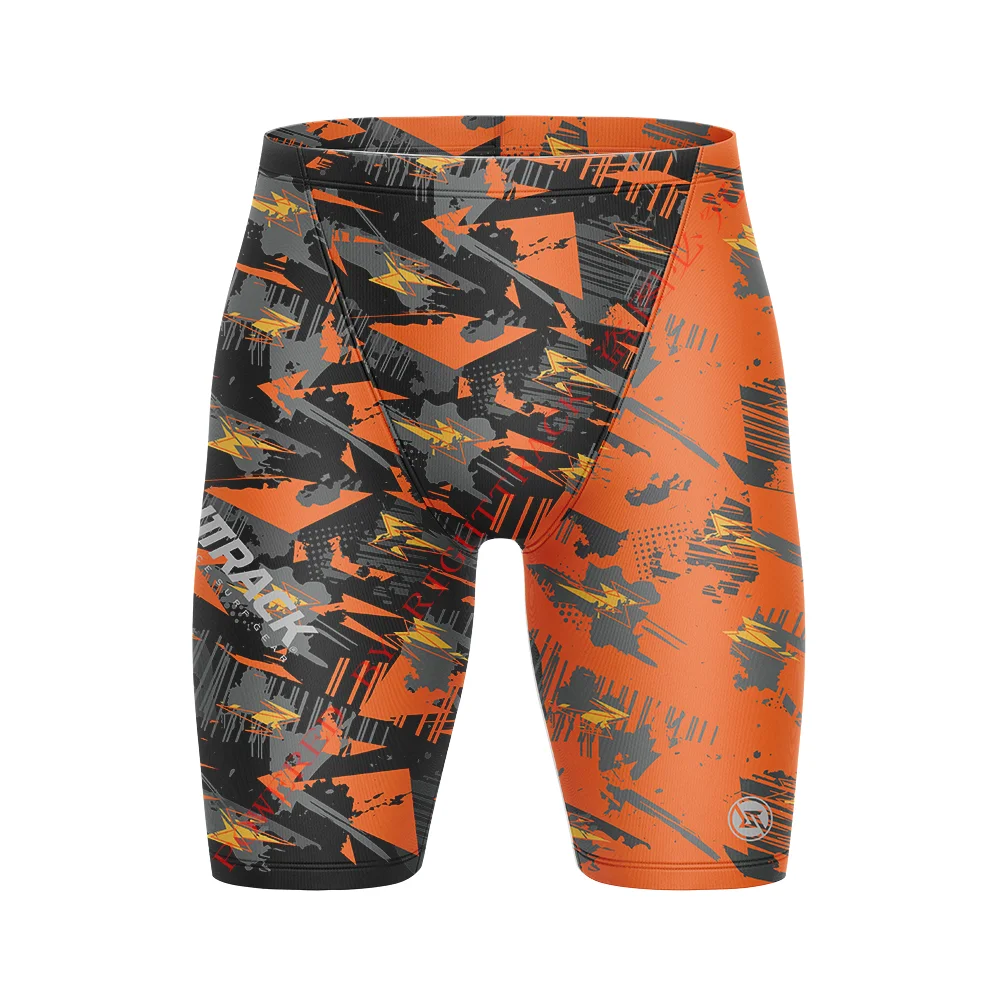 RightTrack Men's Swim Trunks Tight-fitting Swimsuit Training Digital Printing Performance Legging Swimming Shorts Give Gifts