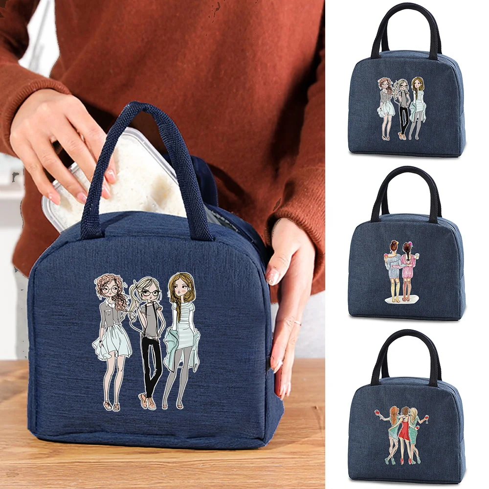 Insulated lunch dinner Bags For Children School Food Insulated Thermal Lunch Box Pouch Women Handbags Cooler Picnic Canvas Bag