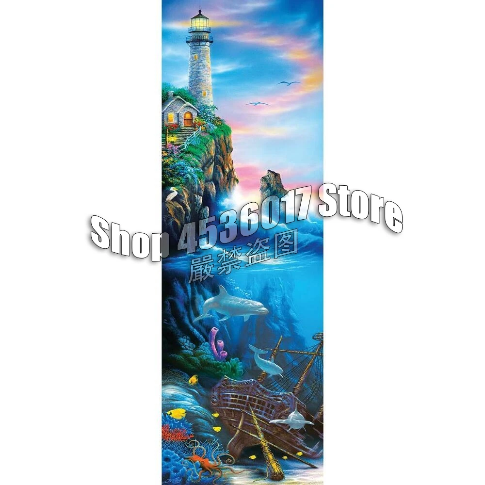 

Diy Diamond Painting Lighthouses Ocean scenery Mosaic 5D Embroidery Needlework Crafts Home Decoration Full алмазная мозаика