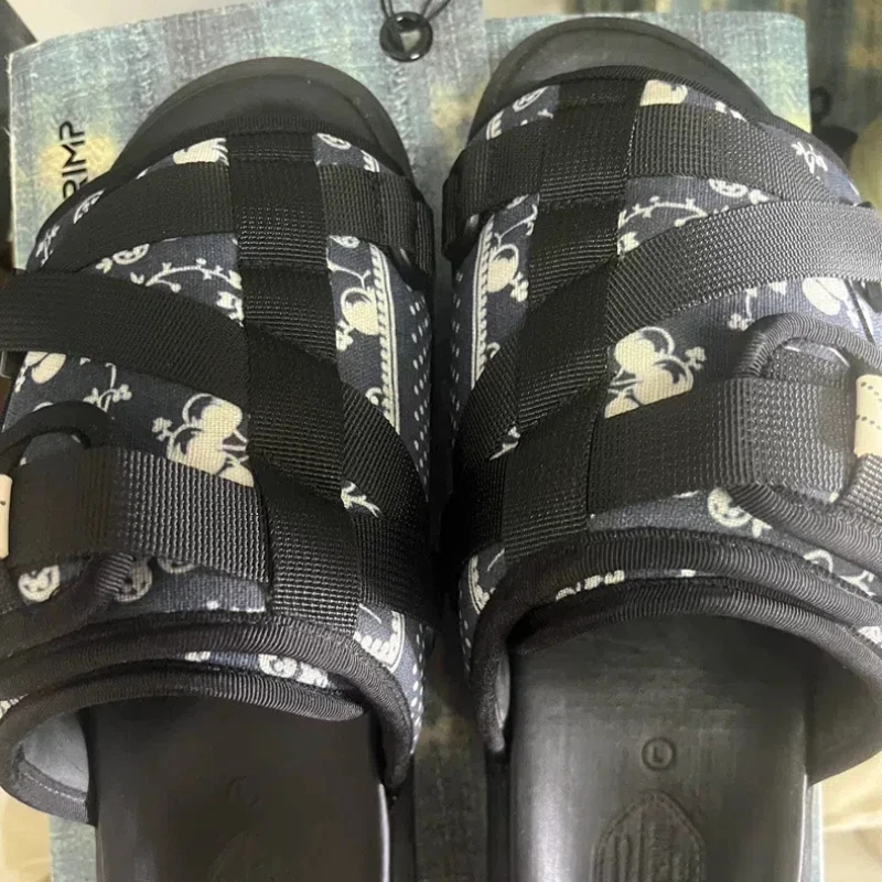 VISVIM 두꺼운 밑창 캐주얼 슬리퍼, 패션 샌들, 캐주얼 가죽 슬리퍼, 남성 여성 샌들