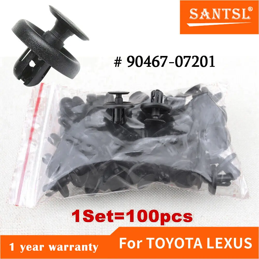 

100 шт. фиксаторы нажимного типа под крышку двигателя для Toyota Lexus 90467-07201
