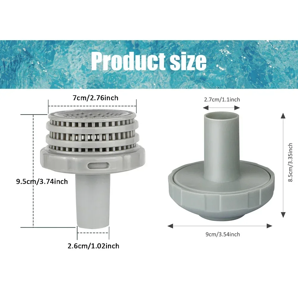2 Connettori Di Uscita Per Filtro Piscina Intex: Ricambio Per Getto D'Acqua, Adattatori Per Piscine Fuori Terra (Grigi) - 4