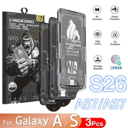 Premium Tempered Glass Screen Protector - 3 Pack, No Dust, 9H Hardness - High Definition (For Galaxy S24 Ultra)