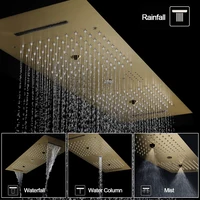 ชุดฝักบัวอาบน้ำแบบติดเพดานสีดำ M Boenn 6 ฟังก์ชั่น สำหรับคู่รัก พร้อมลำโพงเพลงในตัว ก๊อกน้ำร้อนน้ำเย็นสำหรับห้องน้ำ 4