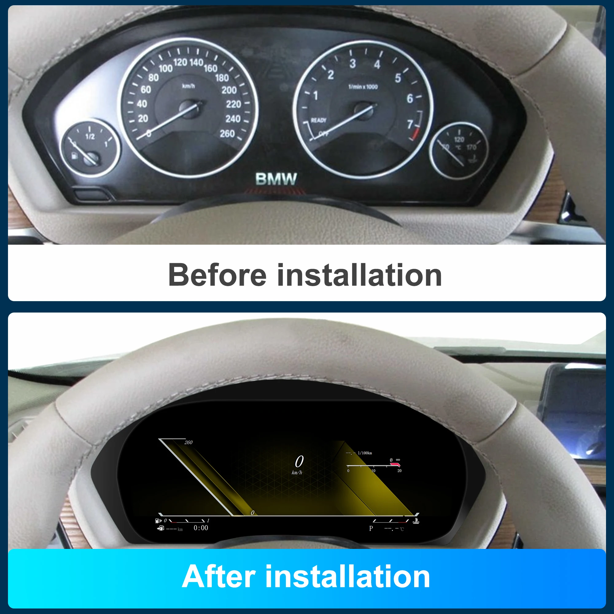 디지털 계기판 BMW 3 시리즈 E90 E91 E92 E93 2005-2012/Z4 E89 2009-2015 속도계, 대시보드, 게이지, 10인치 HD 화면