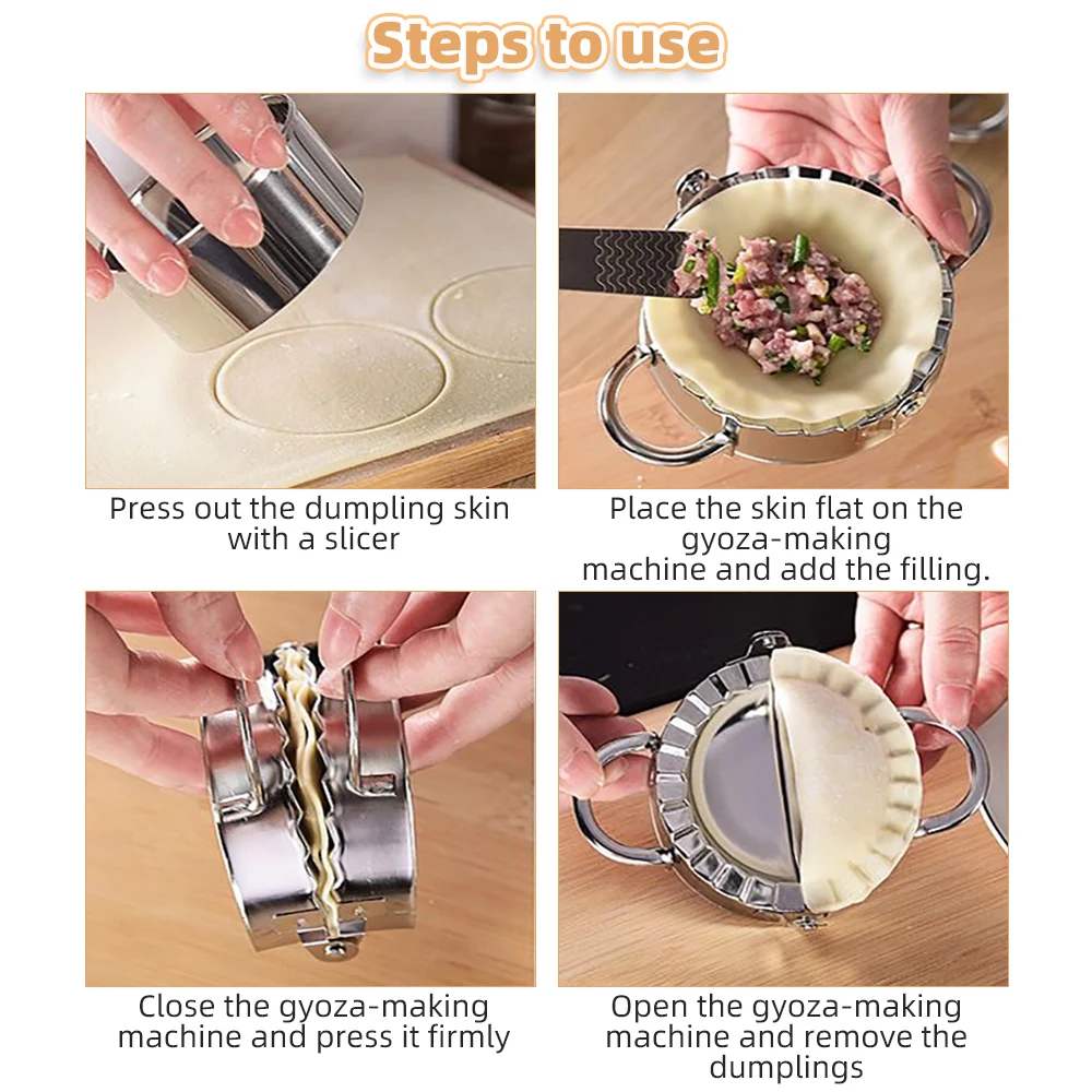 Sfabaea583f5846b5895a138448e69b86T Dumpling Mould Stainless Steel Dumpling Maker Dough Cutter Must-Ravioli Lazy Pastry Press Mould Shaper Kitchen Accessories