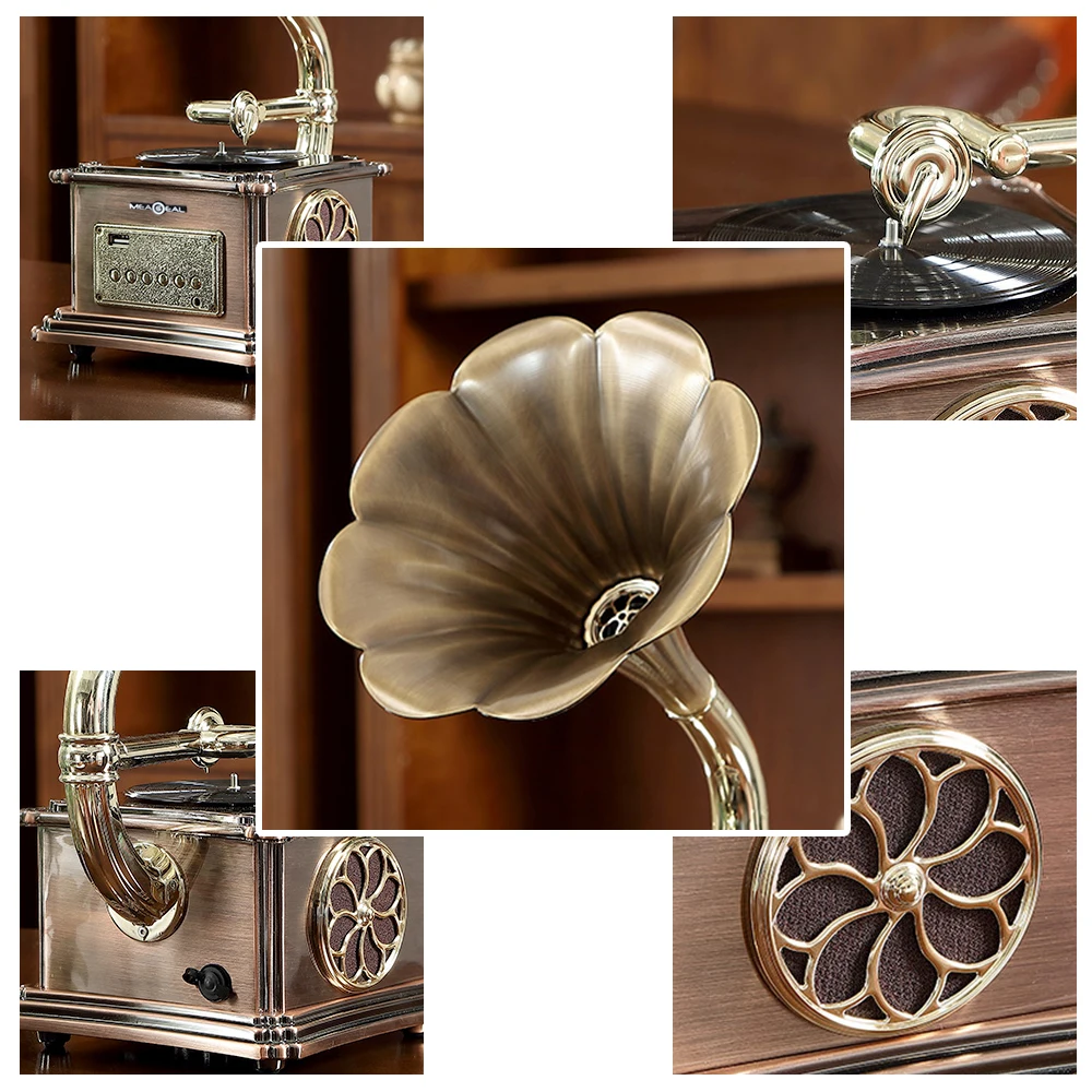 올인원 무선 BT 더블 CD 뮤직 바이닐 레코드 플레이어, 앤티크 그래모폰 판매