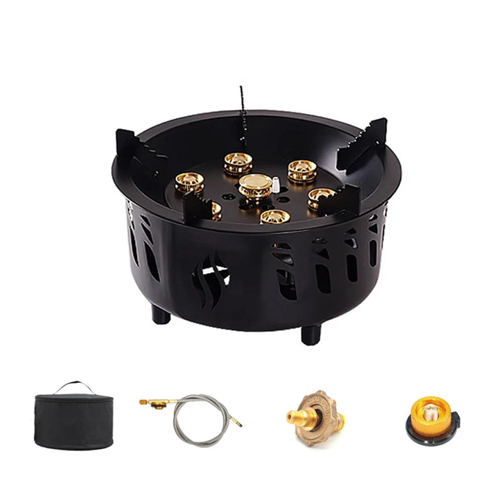 

Outdoor Windproof Electronic Ignition Stoves Portable Cooking Accessory High Power Gasstove Adjustable Firepower Camping