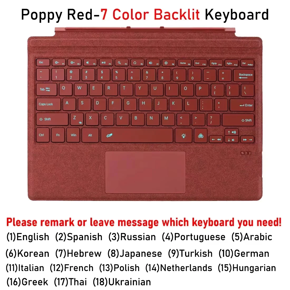 Slim Detachable Bluetooth Keyboard for Surface Pro - Enhanced Type Cover
