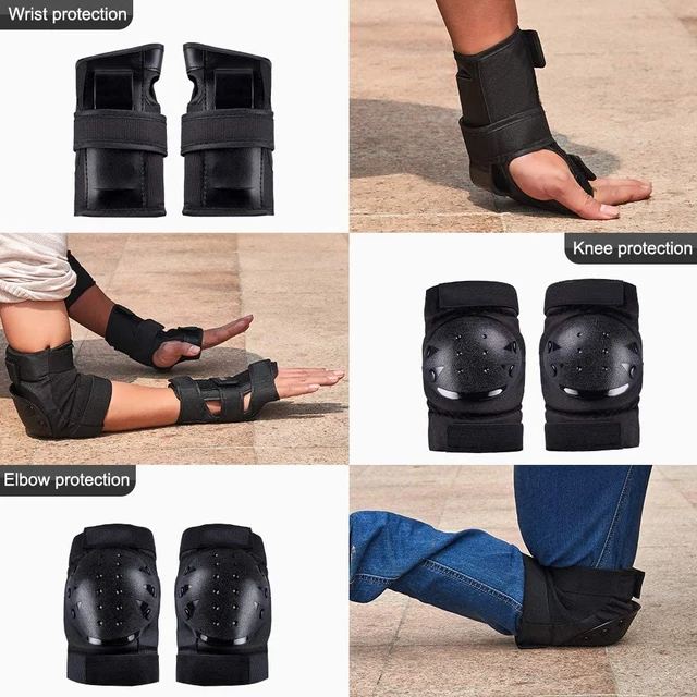 Knee Pads Elbow Pads Wrist Guards 3in1 Skateboard Protective Gear Set for Skateboarding Cycling Skating Scooter Bike Kids/Adults 5