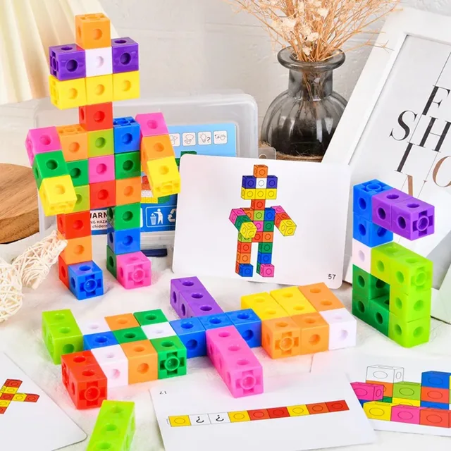 100Pcs/Set 2x2x2CM Square Cube Shape Building Blocks Educational Toys For Children Kids DIY Assembling Blocks Bricks Model Toys 3
