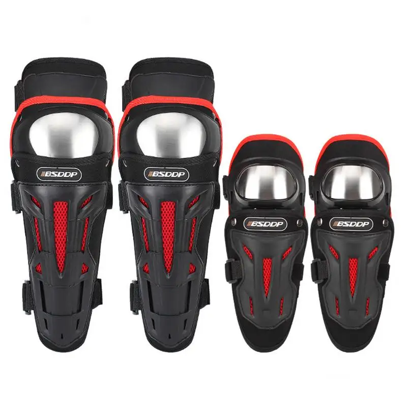 

4Pcs Motocross Knee Gear Men Protection Kneepad Guard Protective Off Road Knee Pads Elbow Pads Set With Adjustable Knee Cap