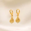 Gold Color Earrings Women's/Girls African Beautiful 24K Gold Color Plated Nicely Cute Small Ethiopian Jewelry Wedding Gift 4