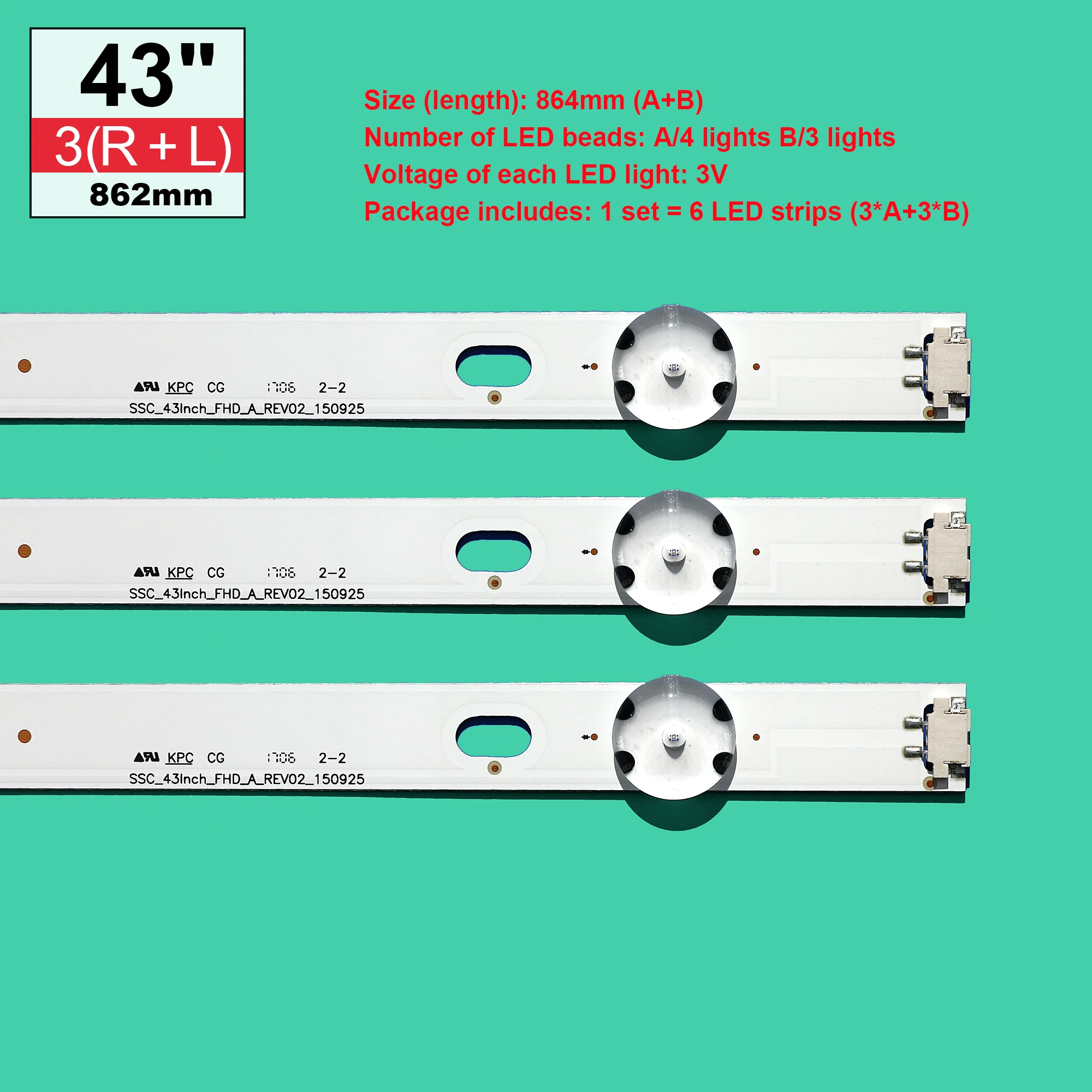 Рисунок 2 - LED backlight strip(6) for 43LF510V