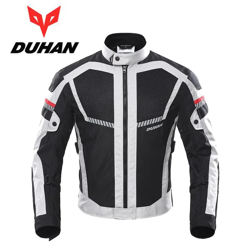 DUHAN Men's Motorcycle Jacket Breathable Mesh Motocross Accessories CE Protection Motorcyclist Jacket Anti-drop Coat