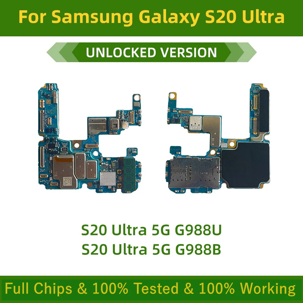 

Fully Tested Motherboard for Samsung Galaxy S20 Ultra, Full Chips Mainboard, 100% Working logic board Unlocked