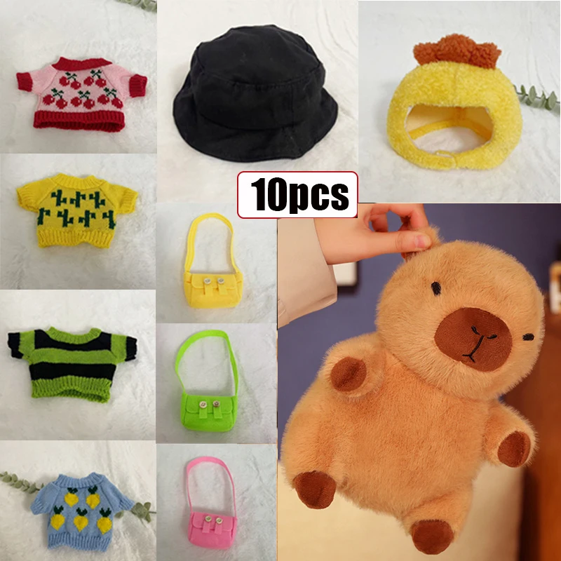 Cute Capybara Plush Doll with Clothes and Accessories