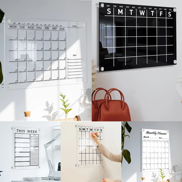 Dry Erase Personalized Acrylic Calendar Acrylic Monthly 