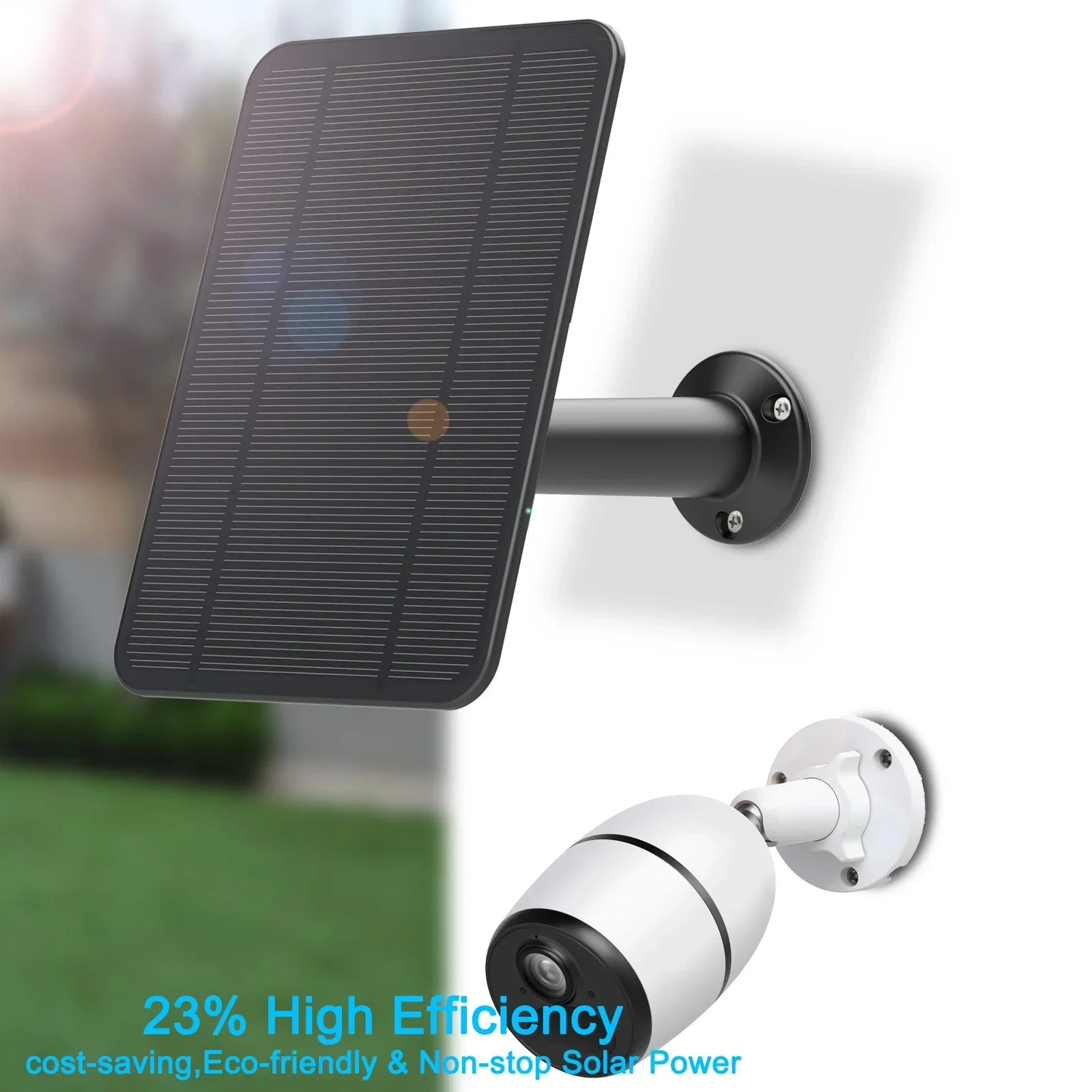 Alimentatore Per Pannello Solare Da 4W Progettato Per Fotocamere A Batteria Reolink Argus 2/3/Argus Pro/Eco/Go/Go Pt/Argus Pt/Argus 3 Pro (Nero)