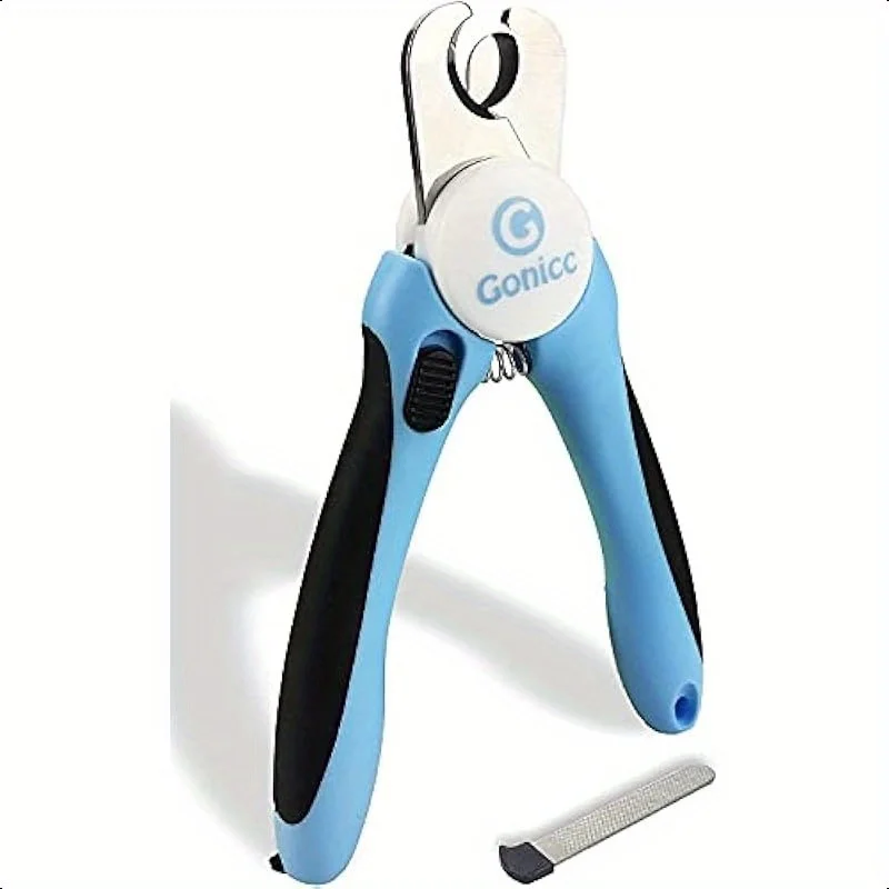 Gonicc Pet Nail Clippers for Dogs and Cats Blue & Black Ergonomic Handle with Safety Guard Sharp Stainless Steel Blades