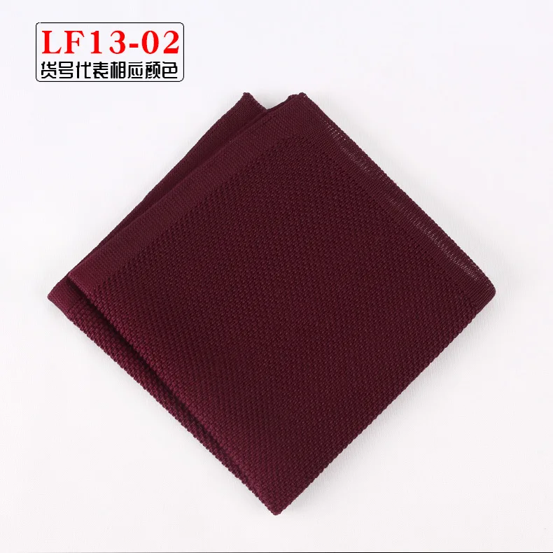Knitting Wool Men's Solid Black Pocket Square Suit Formal Dress Accessories Small Scarf Towel Wedding Chest Handkerchief 25.5cm