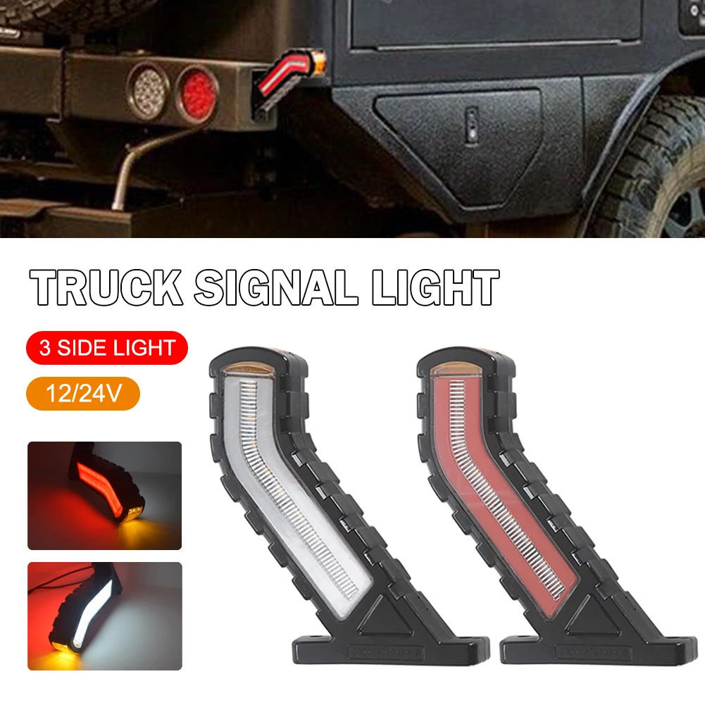 

2PCS Universal Car LED Side Marker Lights Flowing Turn Signals Lamp For SUV Bus Boat Trailer Truck Motorcycle Car Warning Lamps