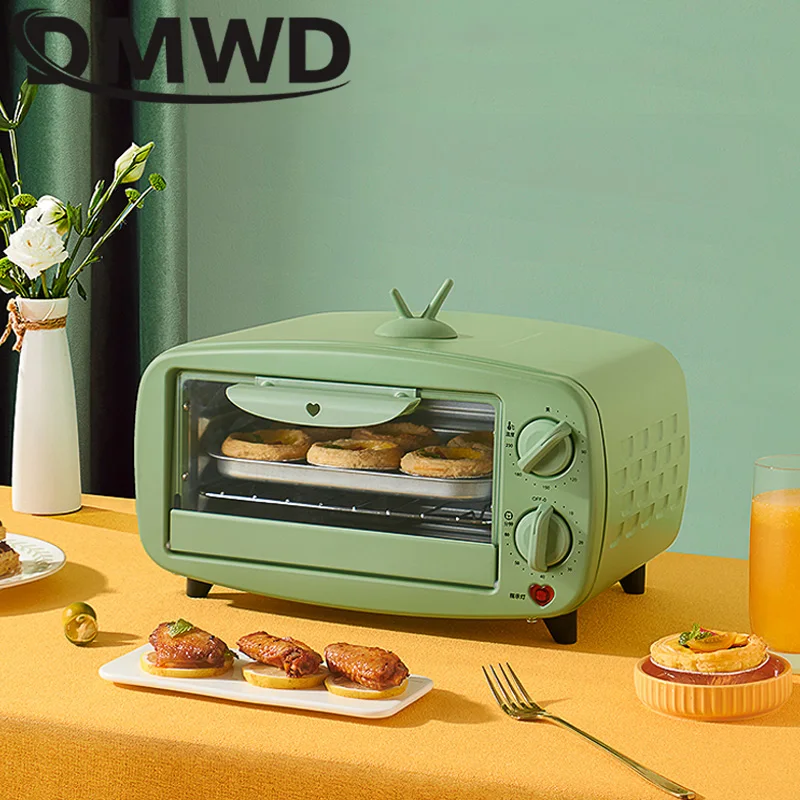 12L Mini Household Electric Oven Multifunctional Pizza Cake Baking Oven With 60 Minutes Timer Stainless Steel Toaster 2 Layers