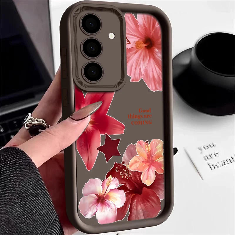 Elegant Flower Pattern TPU Phone Case Cover