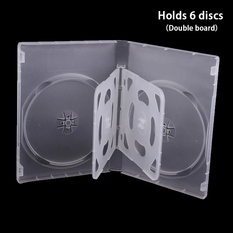 플라스틱 밀키 투명 CD 케이스, 직사각형 빈 CD/DVD 케이스, 용량 4-8 디스크 삽입 커버, CD/DVD 케이스, 135x20x190mm