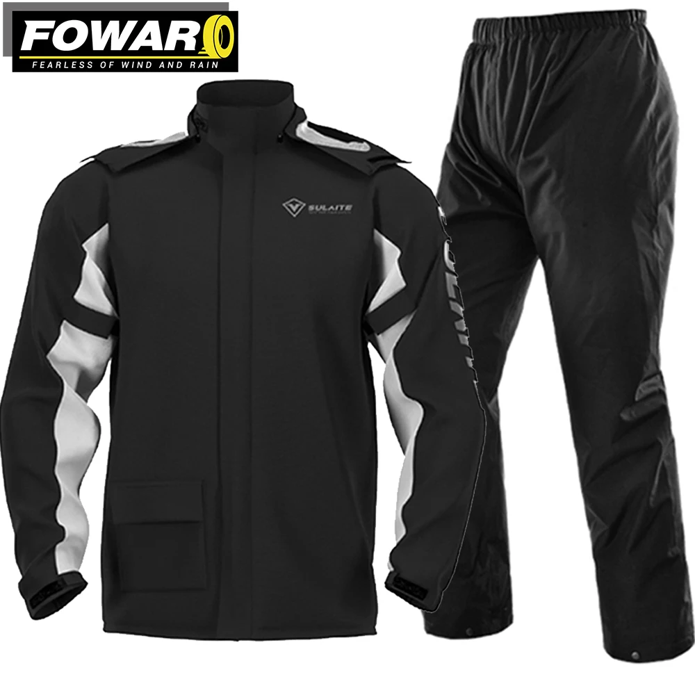 

Waterproof Biker Rain Clothing Reflective Raincoat Top And Bottom Set Men Breathable And Comfortable Ultra-thin Raincoat Rainy