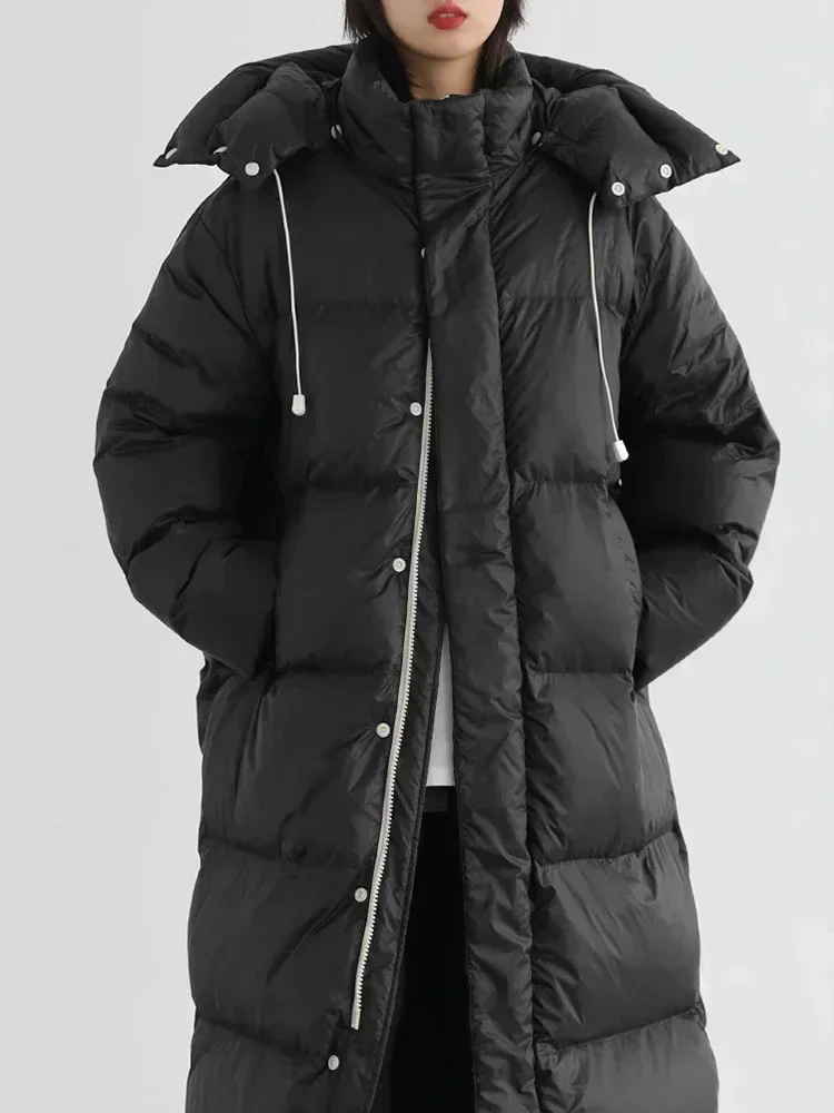 CHIC VEN Women's Down Coats Korean Loose Hooded Thick Warm Long Down Jacket Winter Coat for Women Female Parkas Outerwears 2024 6