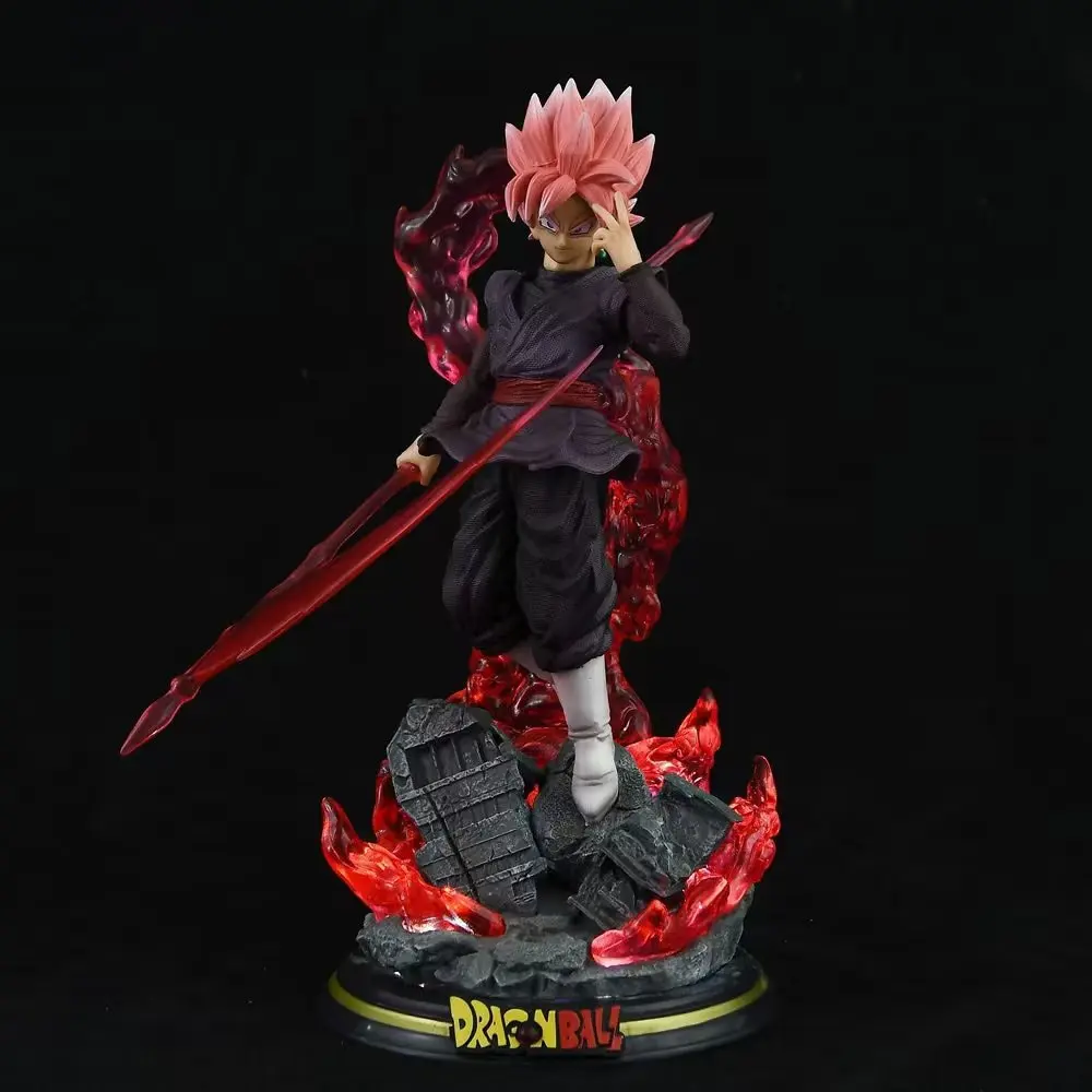 

Anime Dragon Ball Super Saiyan Pink Son Goku Standing Posture Luminescent Statue PVC Action Figure Collectible Model Toy Boxed