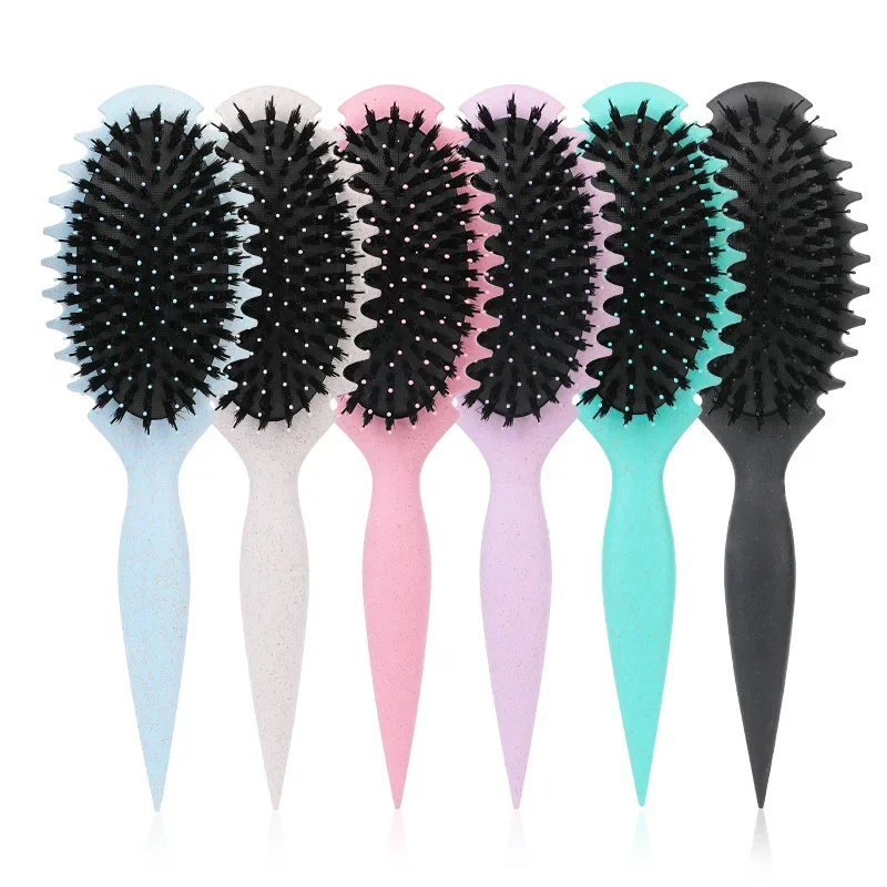 Curls Define Styling Brush Boar Bristle Detangling Hair Brush Tangled Hair Comb Defining Curl Scalp Massager Barber Styling Tool