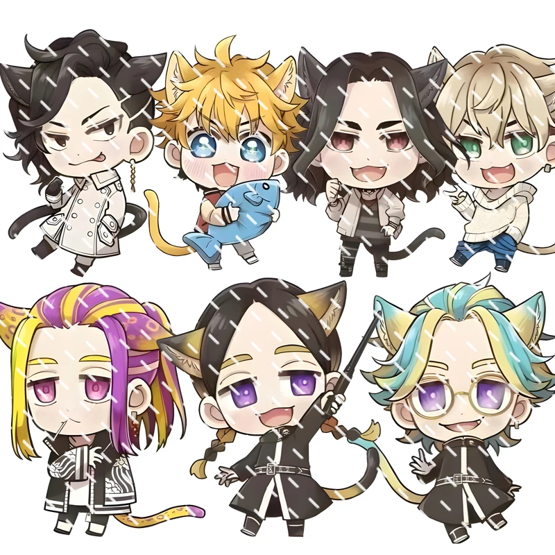 Anime Tokyo Avengers Cosplay Keychain Tokyo Revengers Q Version Manjiro Ken Takemichi Hinata Atsushi Chibi Key Chain Ring Props