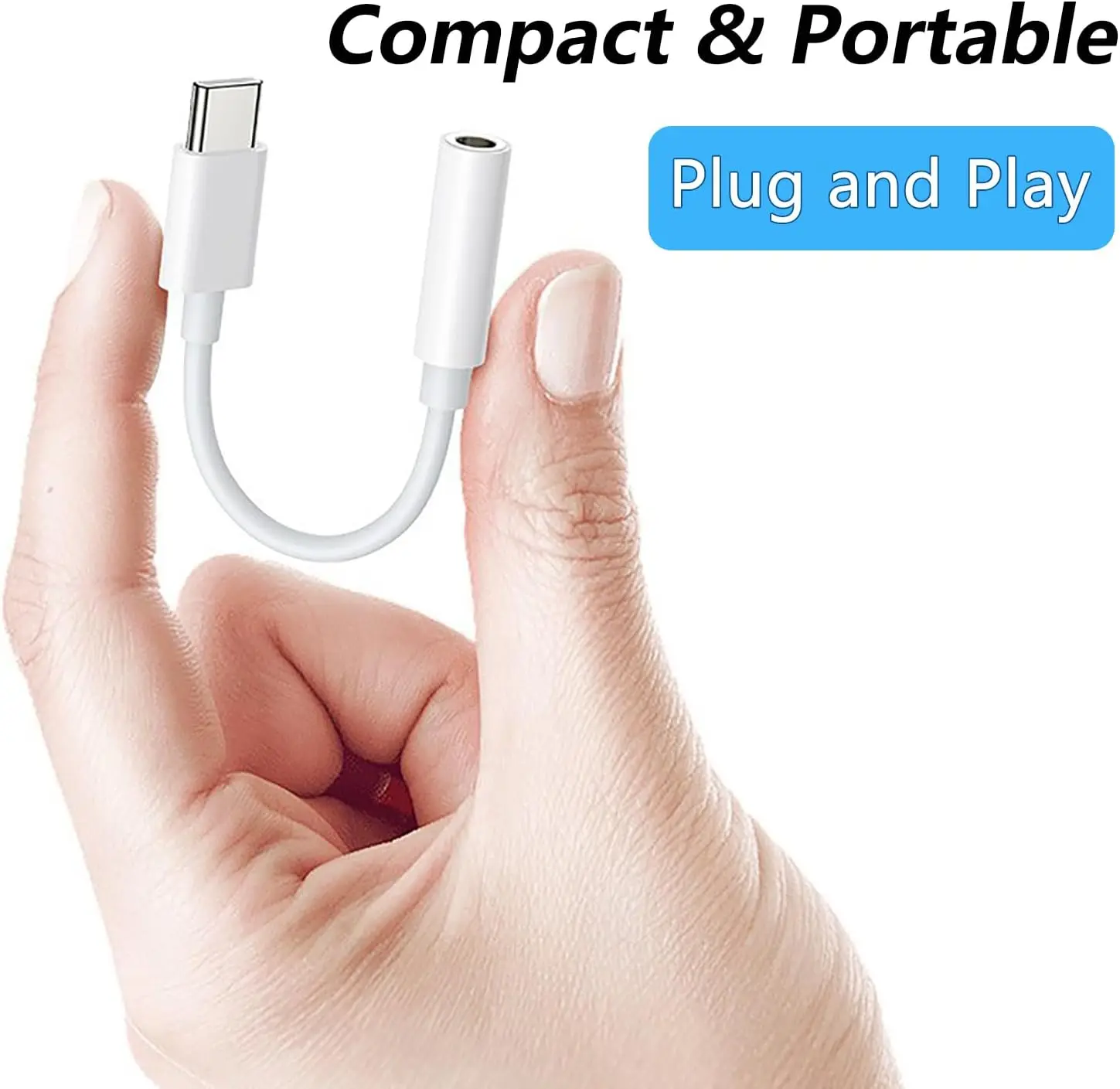 USB-C to 3.5mm 헤드폰 잭 어댑터, 아이폰 16/15 Pro, 삼성 갤럭시 S25/S24/S23, 아이패드 프로용 오디오 Aux 동글, DAC 컨버터