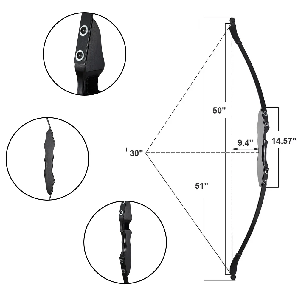 Archery Bow and Arrow 30/40lbs Take-Down Recurve/Straight Bow with 12x Carbon Arrows Shooting Practise Hunting Game Accessories 2