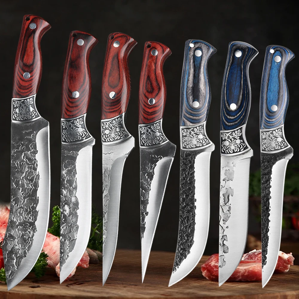 Handmade Stainless Steel Kitchen Knife Boning Knife Fruit Paring Utility Chef Slicing Bread Knife Kitchen Accessories Tools