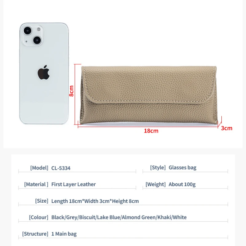 Premium Genuine Leather Eyewear Storage Pouch & Protector