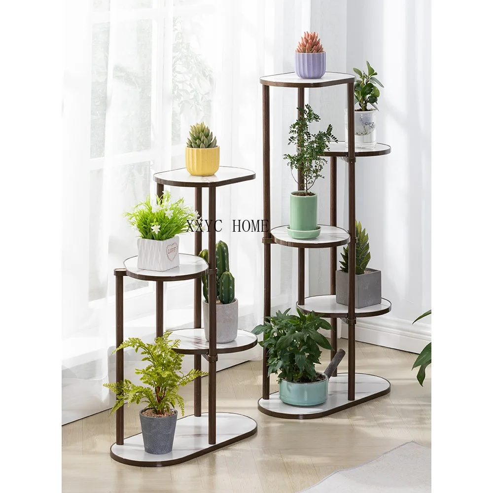 

Living Room Floor Shelf Balcony Layout Simple Solid Wood Plant Shelf
