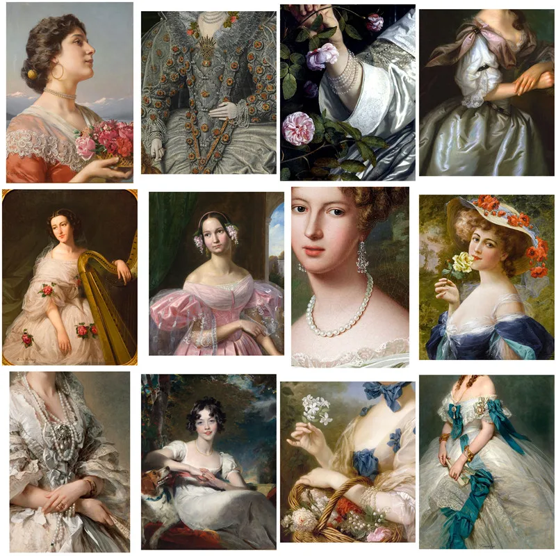 

16Pcs/Pack Vintage European Court Costumes Sticker DIY Craft Scrapbooking Album Junk Journal Decorative Stickers