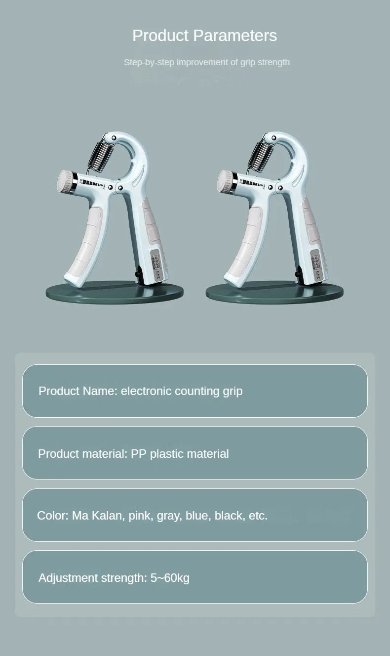 Description Picture 3 of itemHand Grip Strength Gripper Trainer Electronic Counter 5kg-60kg Adjustable Grip Forearm Exerciser Workout Hand Strengthe