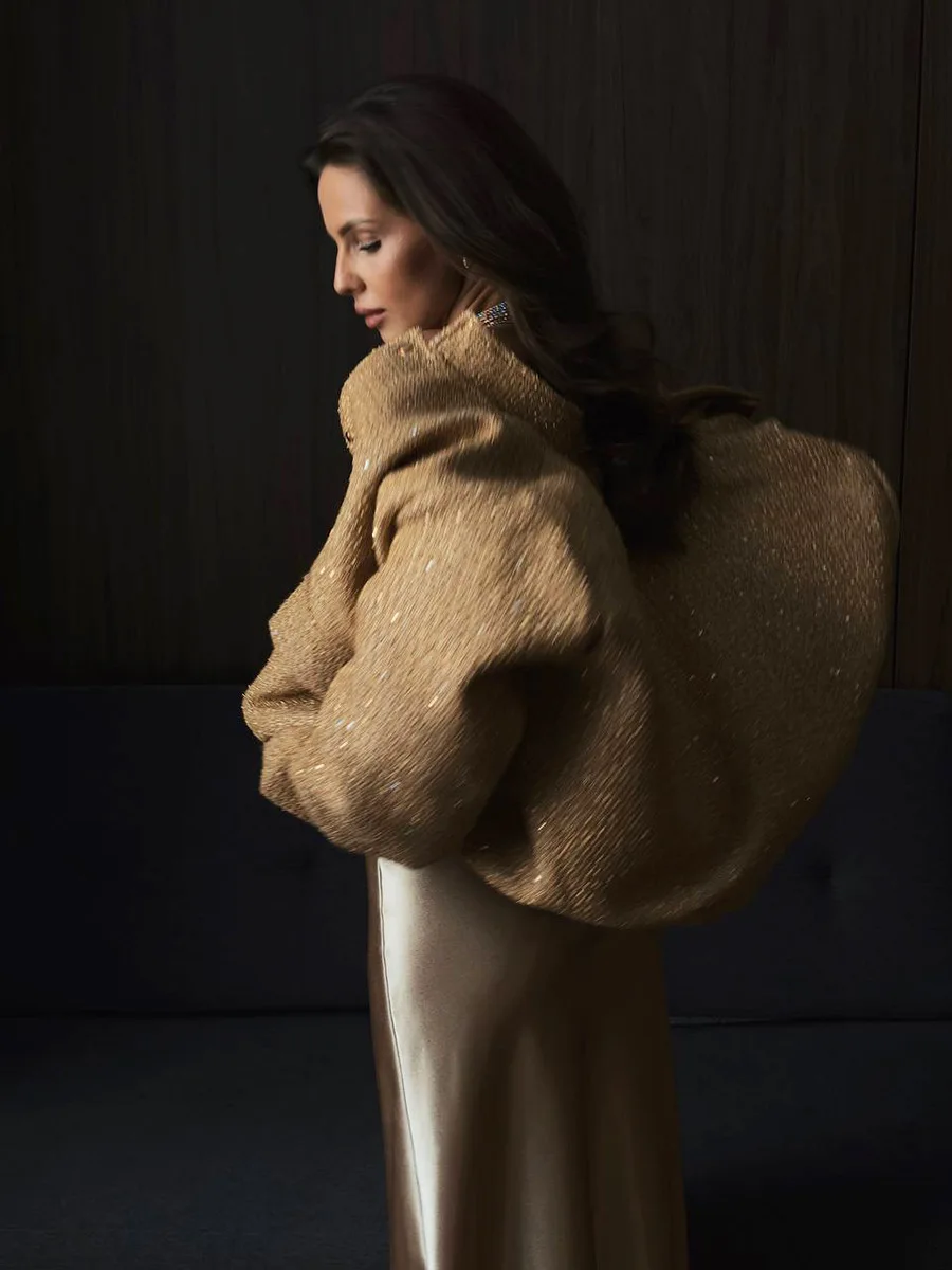 Black Sequin Fashion Outwear Female Loose Patchwork High Waist Long Sleeve Jacket Streetwear Solid Glitter Female Coat New