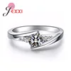 Amazing Style Full Size Shiny CZ Finger Rings Women Girls 925 Sterling Silver Birthday Party Jewelry Wholesale 4