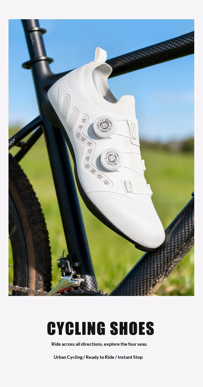 Ultraleichte Radsportschuhe für Herren, Rennradschuhe Härtegrad 12, Carbonfaser, Professionelle Selbstverriegelnde SPD-Stollen, Fußbekleidung – Detail 2
