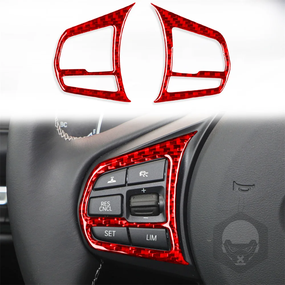 

2pcs Carbon Fiber Steering Wheel Button Frame Kit Sticker For GR Supra A90 2019-2022