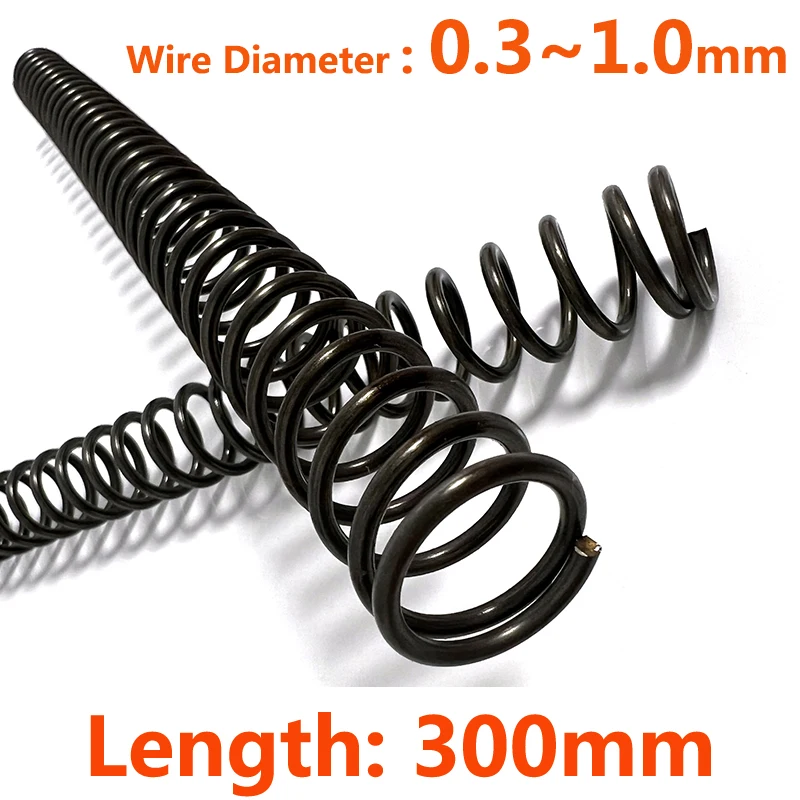 Stainless Steel Spring Spring Wire Diameter 0.3/0.4/0.5/0.6/0.7/0.8/0.9/1mm Length 300mm Y-type Compression Spring 65 Manganese Steel Pressure