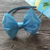 Pack of 10Pcs 4.0 Inch Sky Blue / Navy Satin Bow With Elastic Headbands Wide Nylon Headbands For Baby Girls Kids Party Headwear 4