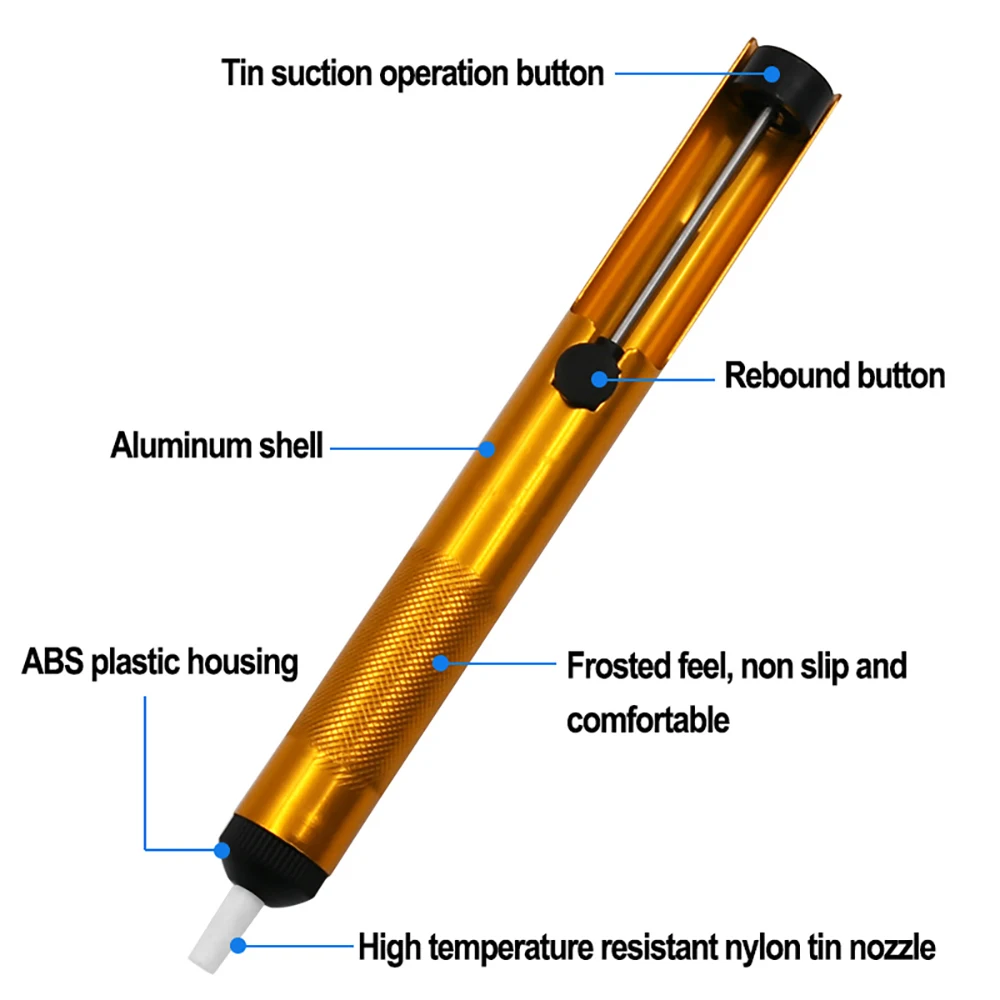 Desoldering Pumps Aluminium Metal Desoldering Suction Pump Soldering Sucker Pen Vacuum Removal Tool Iron Desolder