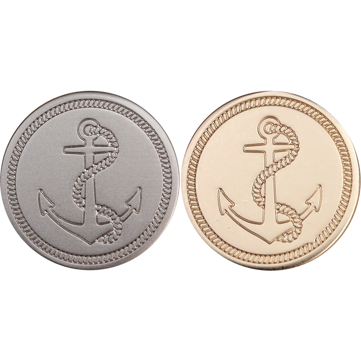 6pcs Mens Suit Buttons Boat Anchor Silver Rose Gold Zinc Alloy Metal Button Shank Sleeve Sewing Accessories Classic Simple 5