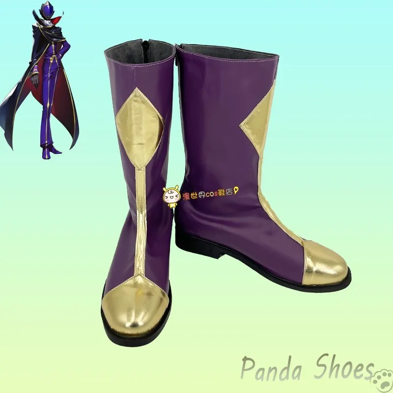 

Lelouch Lamperouge Cosplay Shoes CODE GEASS Cos Purple Boots Comic Lelouch Vi Britannia Cosplay Costume Prop Shoes for Halloween